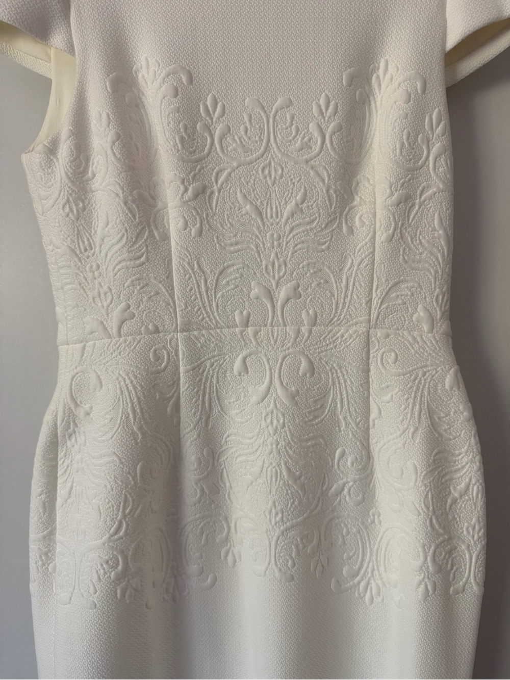 Betsey Johnson White Embroidered Midi Sheath Dress - Picture 3 of 7